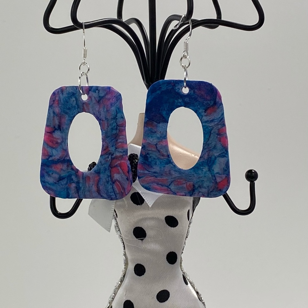 Unique Handmade Polymer Clay Dangle Drop Earrings